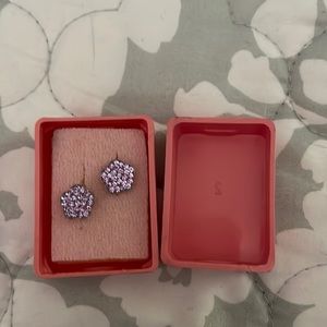 NWT real sterling silver purple stone earrings